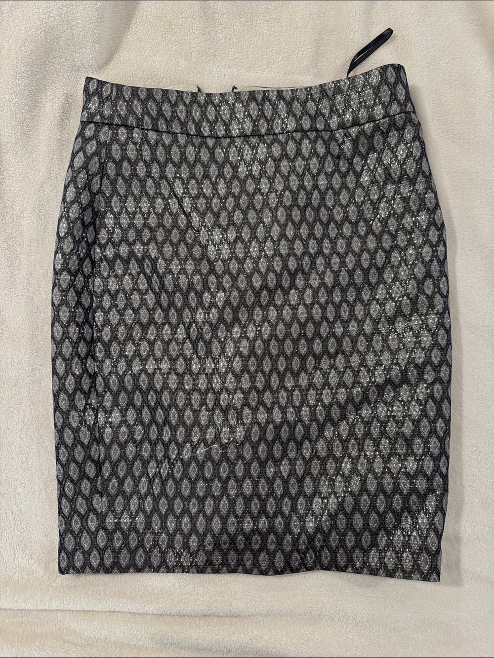 J. Crew Black and Gray Patterned Pencil Skirt